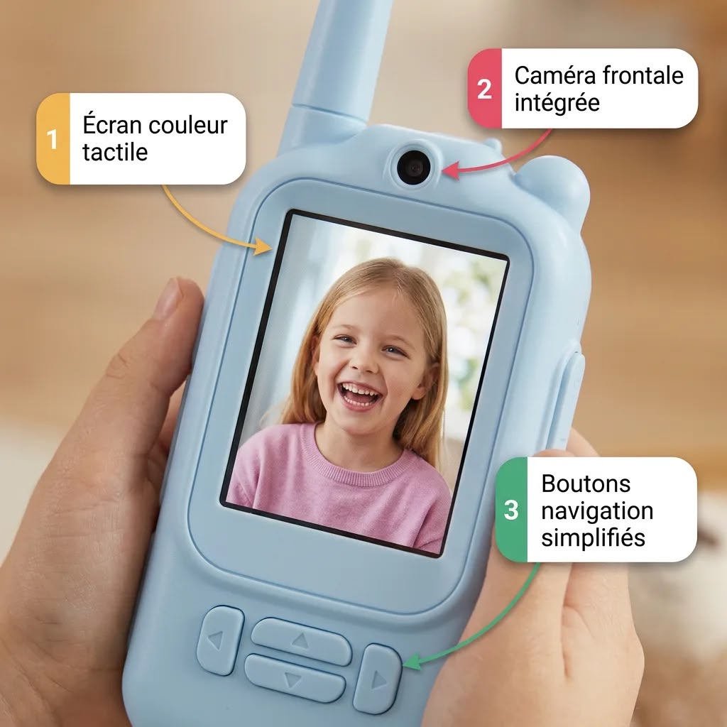 Talkie-walkie enfant avec caméra et écran vidéo – Lot de 2