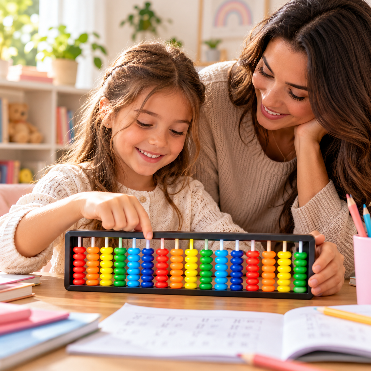 Grand boulier Montessori 15 colonnes – Abaku