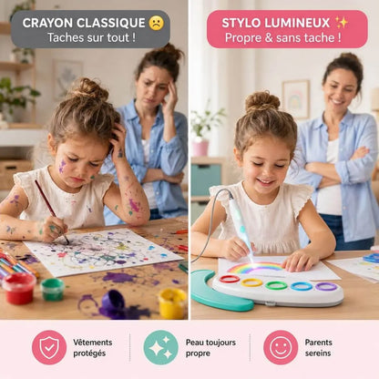 Jeu éducatif enfant – Stylo Magique Lumineux | Dessin sans tache dès 3 ans