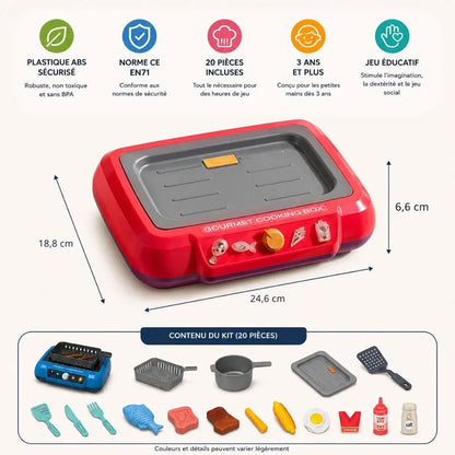 JEUX EDUCATIF ENFANT – BBQ Cuisine Interactive 4 Modes Montessori 3 ans+ | Kit Cuisine Sensoriel