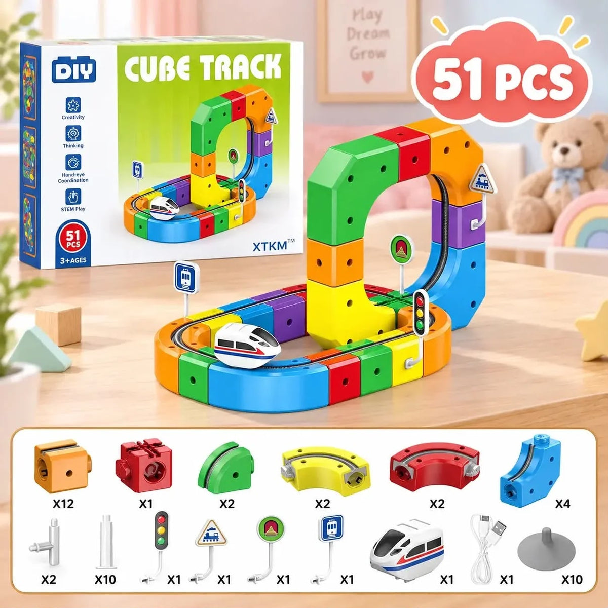Circuit Train 3D Anti-Gravité – Jeu de Construction Enfant