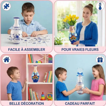 Puzzle 3D Vase – 160 Pièces à Assembler pour Enfant