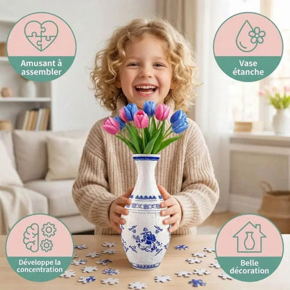 Puzzle 3D Vase – 160 Pièces à Assembler pour Enfant