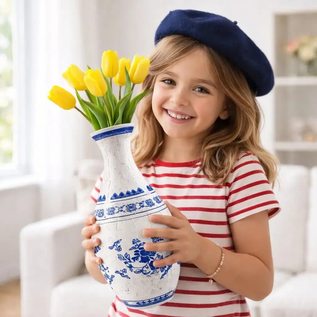 Puzzle 3D Vase – 160 Pièces à Assembler pour Enfant