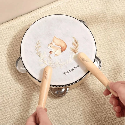 Tambourin enfant en bois – Éveil musical et sensoriel