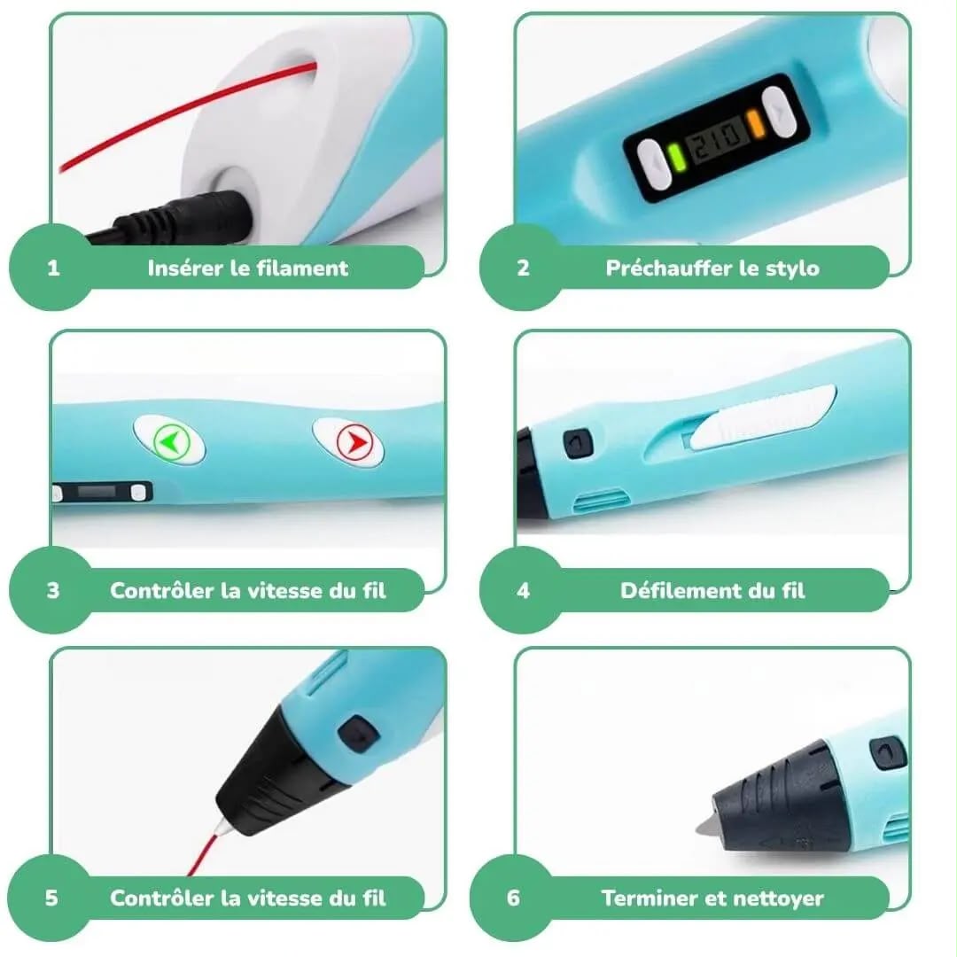 Stylo 3D enfant – Kit créatif pour dessiner en 3D dès 10 ans