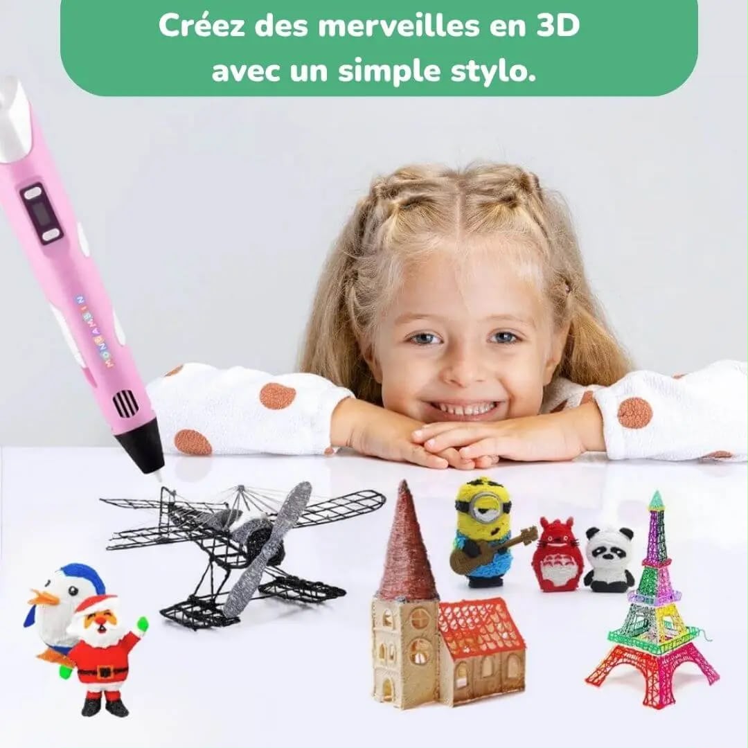 Stylo 3D enfant – Kit créatif pour dessiner en 3D dès 10 ans
