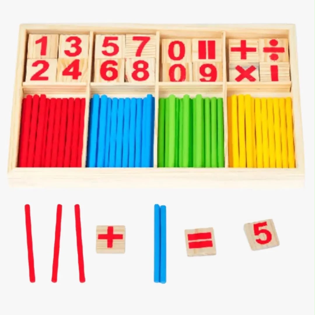 Bâtons de Comptage Montessori en Bois – Jeu Éducatif Enfant