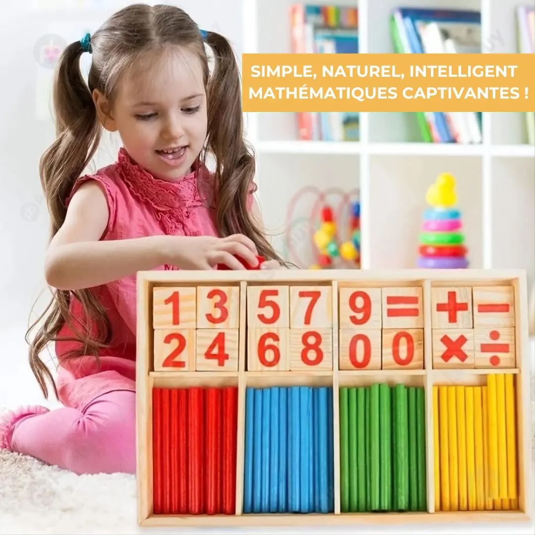 Bâtons de Comptage Montessori en Bois – Jeu Éducatif Enfant