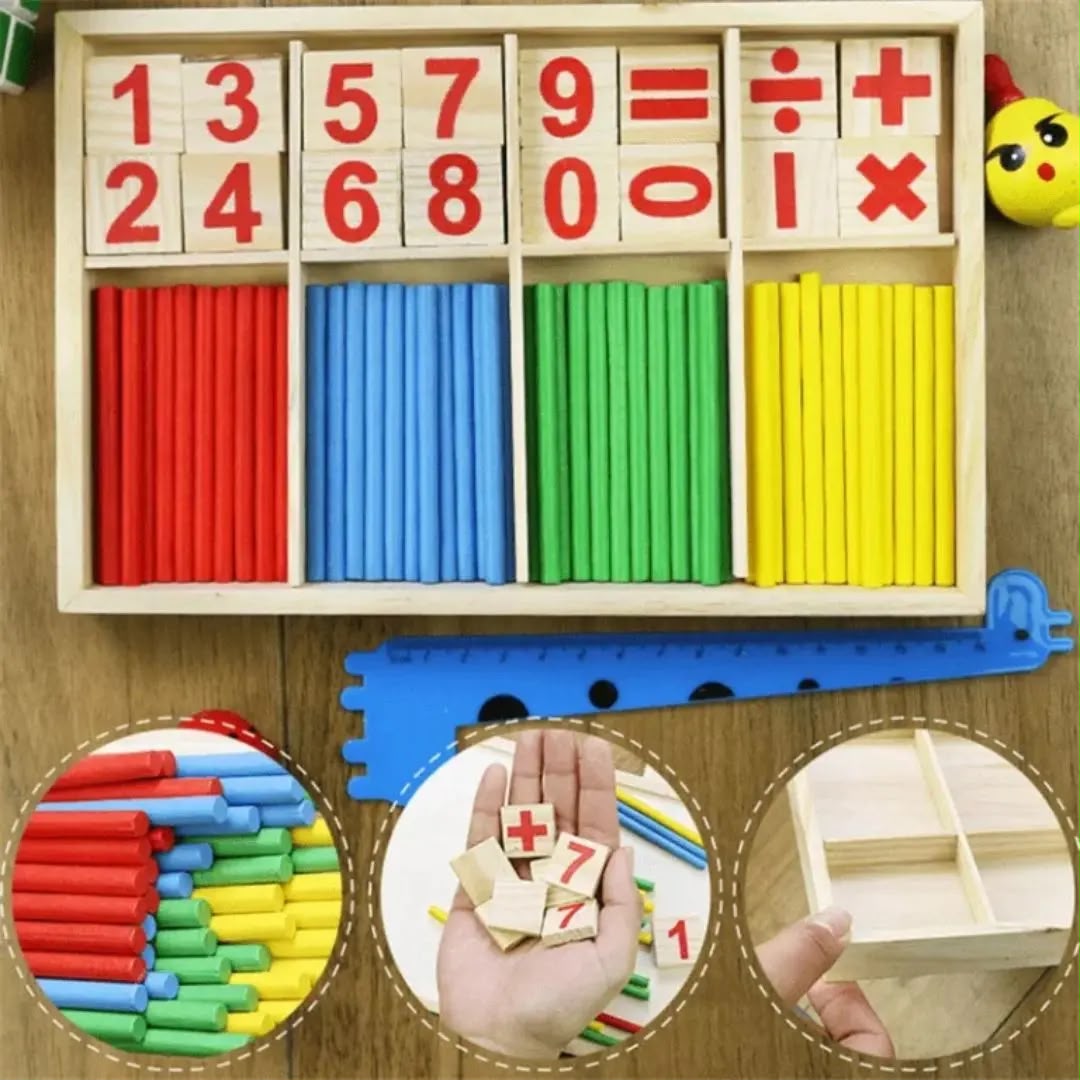 Bâtons de Comptage Montessori en Bois – Jeu Éducatif Enfant