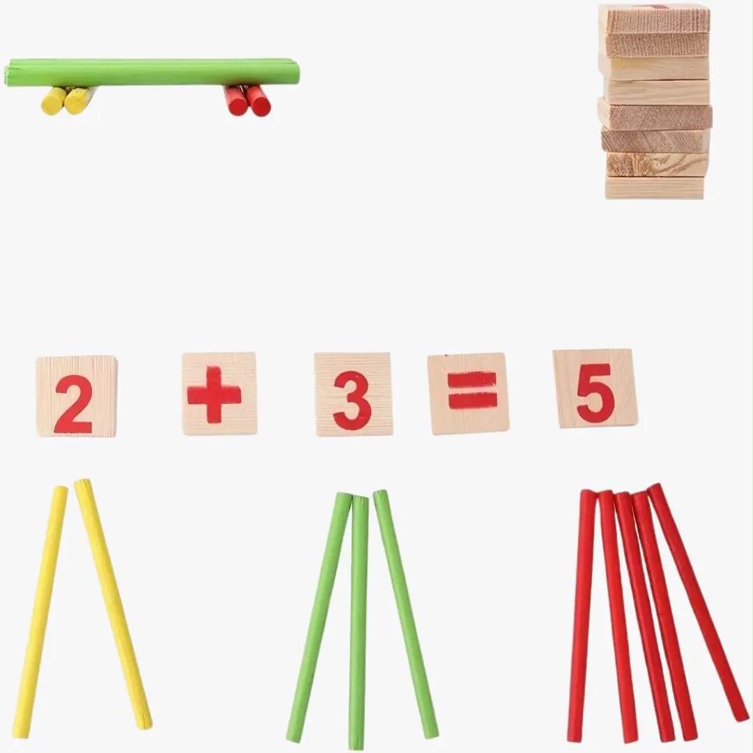 Bâtons de Comptage Montessori en Bois – Jeu Éducatif Enfant