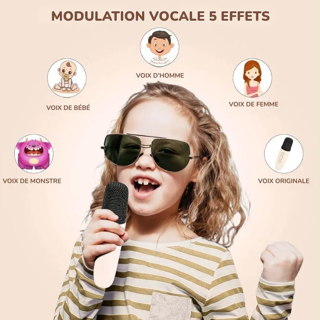 Karaoké Enfant Bluetooth avec Micro Sans Fil et LED – KidySound