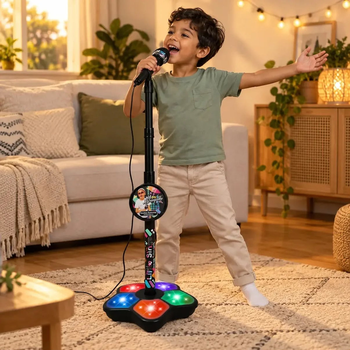 Micro sur Pied Karaoké Lumineux pour Enfant – Mini Star