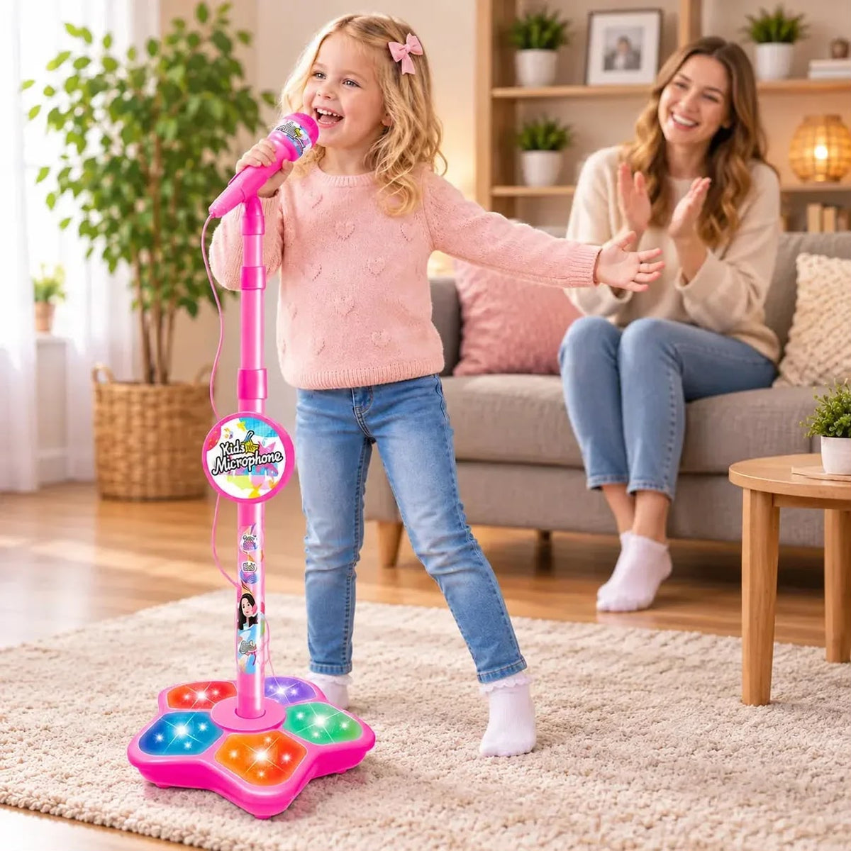 Micro sur Pied Karaoké Lumineux pour Enfant – Mini Star