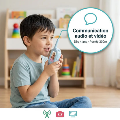 Talkie-walkie enfant avec caméra et écran vidéo – Lot de 2