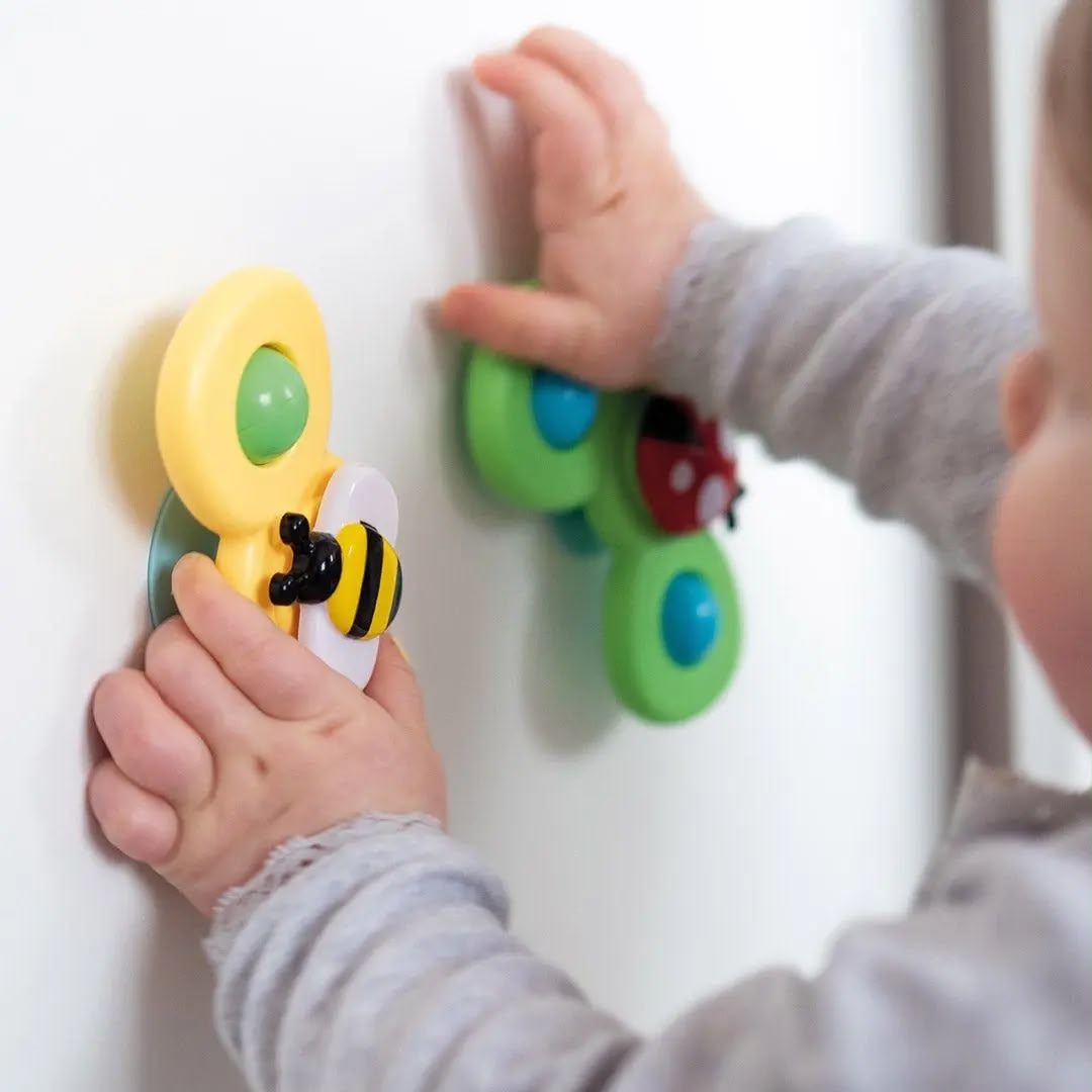 SpinnyFun – Jouet d'éveil rotatif à ventouse pour bébé