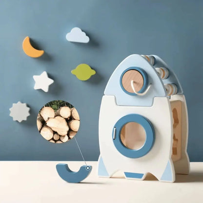 Fusée Éveil – Jouet en bois Montessori 6 en 1