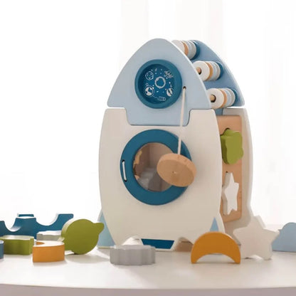 Fusée Éveil – Jouet en bois Montessori 6 en 1