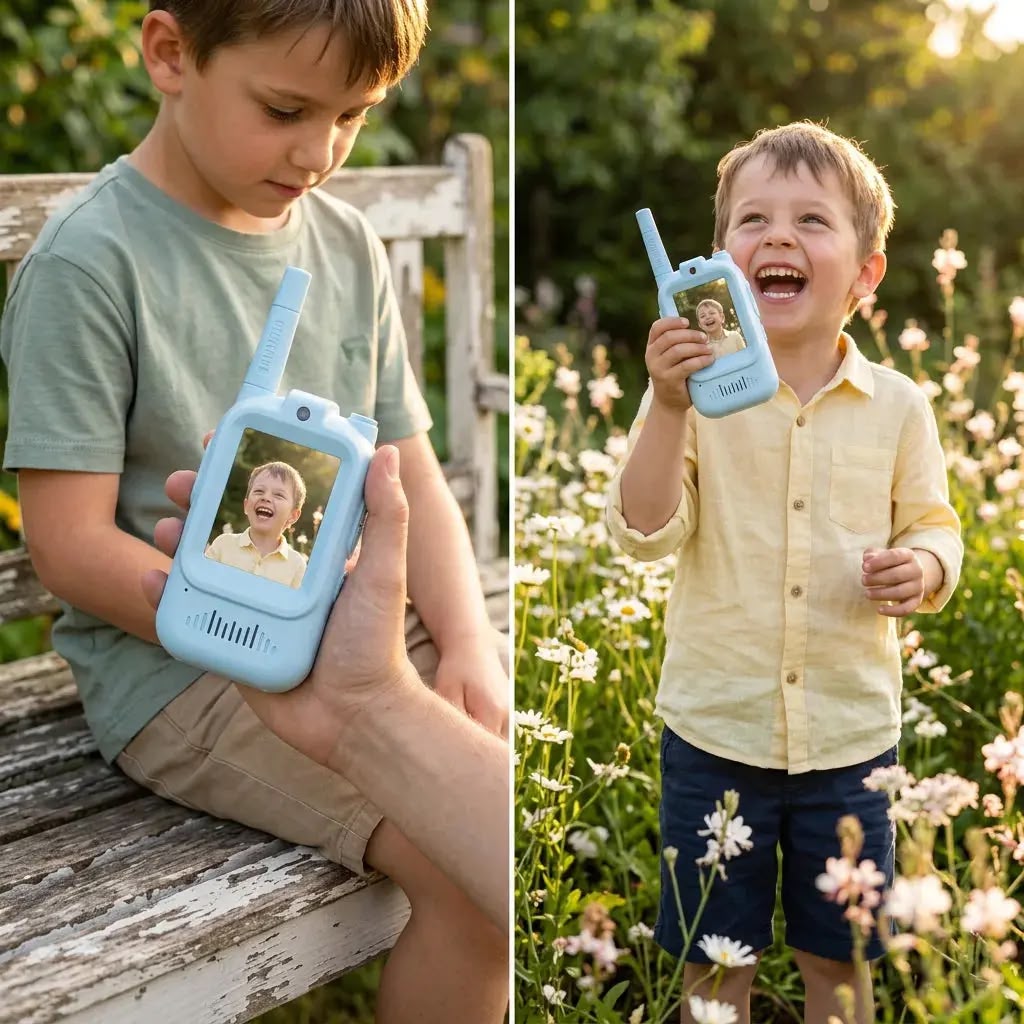 Talkie-walkie enfant avec caméra et écran vidéo – Lot de 2
