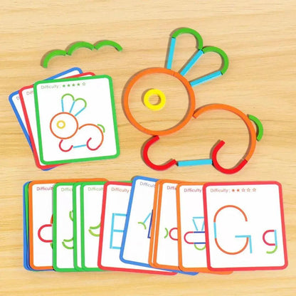 Activité Montessori créative avec formes éducatives pour développer l’imagination des enfants