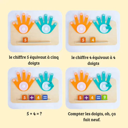 Apprendre les additions avec les doigts grâce à un tableau de comptage éducatif