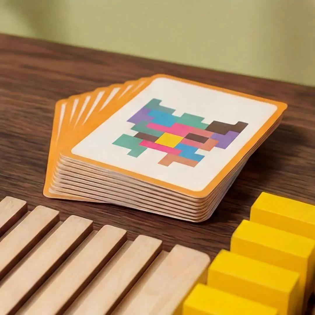 Cartes défis du puzzle Montessori éducatif en bois pour enfant