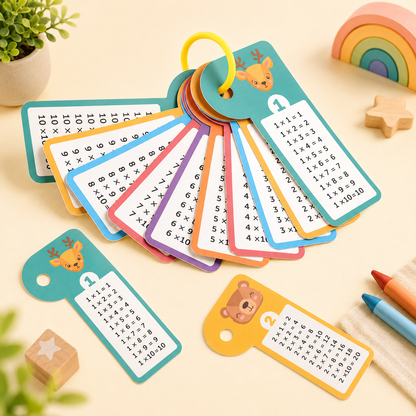 Cartes de multiplication Montessori pour apprendre les tables de maths facilement