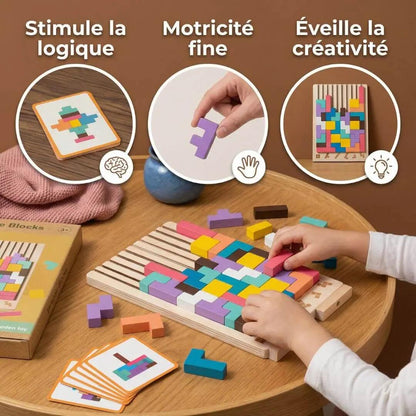Jeu éducatif Montessori en bois aidant la logique et la motricité fine des enfants