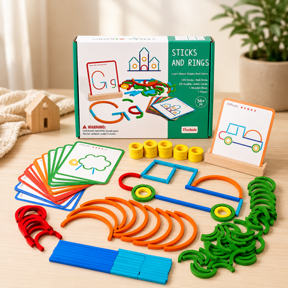 Jeu Montessori créatif en bois pour développer la logique et la motricité des enfants