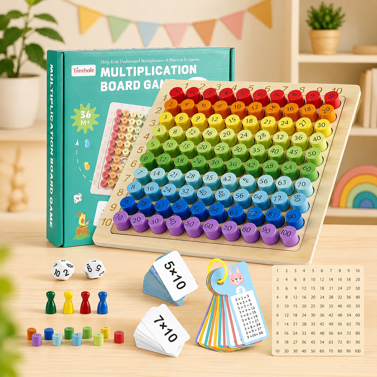 Jeu de multiplication Montessori éducatif pour apprendre les mathématiques en s’amusant