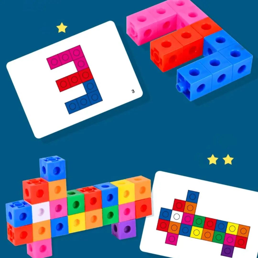 Modèles de construction du jeu éducatif enfant Cube Magic Montessori pour développer la logique, la créativité et la concentration