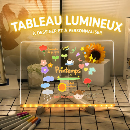 Tableau magique lumineux LED pour enfant permettant de dessiner et personnaliser de manière ludique et éducative